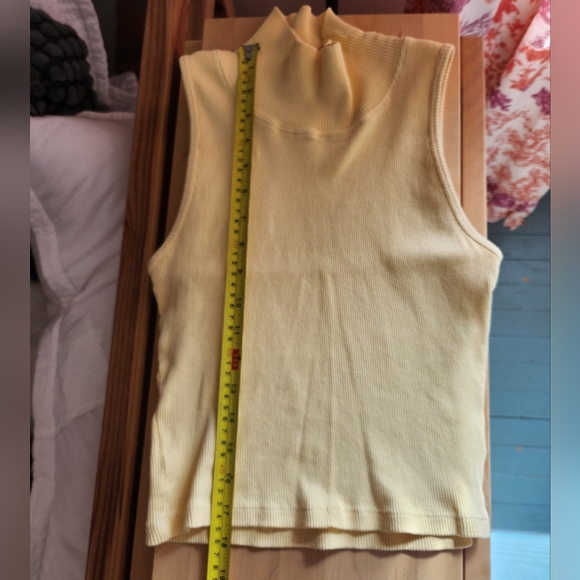 Big Bud Press Butter Yellow Mock Neck Ribbed Tank Top - Picture 5 of 5
